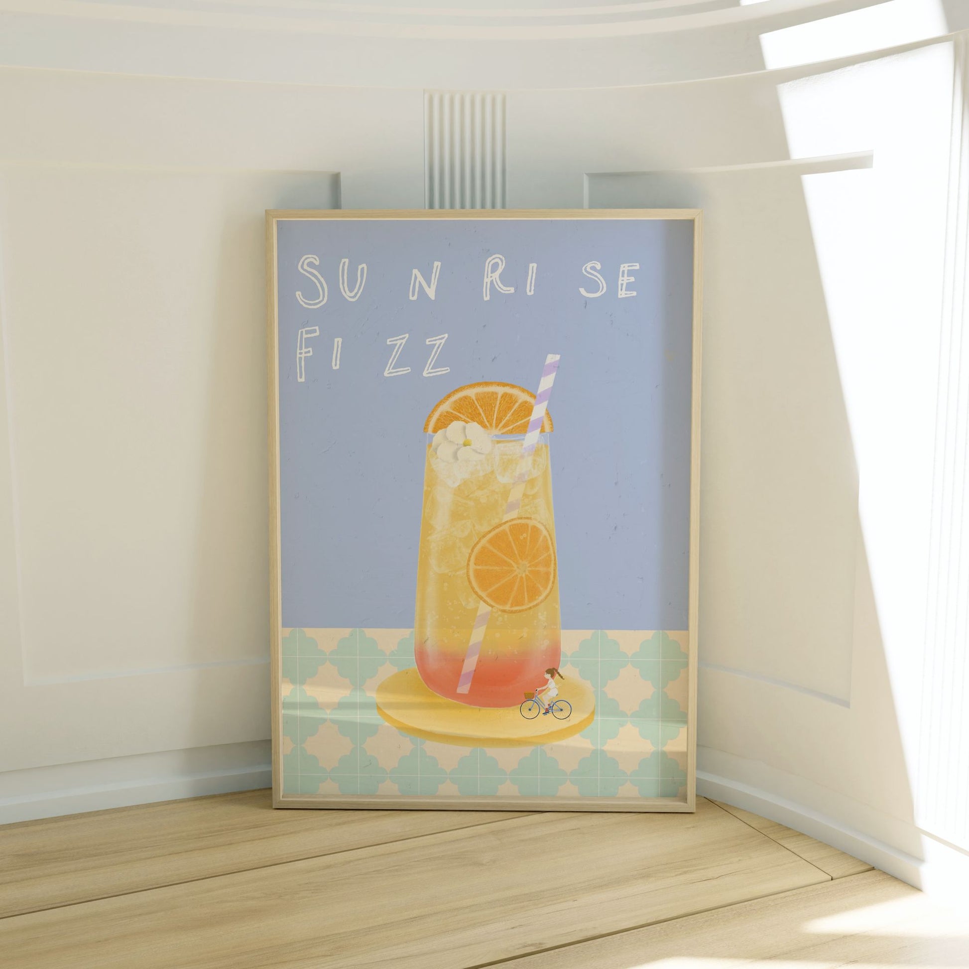 Sunrise Fizz Poster Minimal Style Mockup Image 01