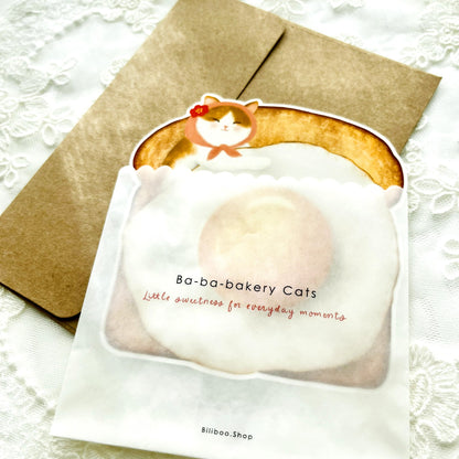 Toast & Egg Cat Message Card – Ba-ba-bakery Cats