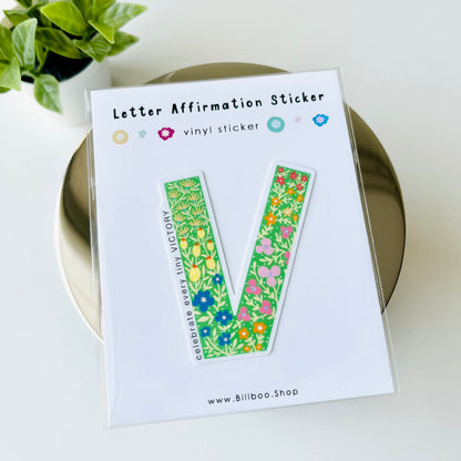 Letter V Sticker - celebrate every tiny VICTORY