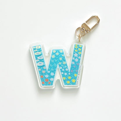Letter W Affirmation Keychain – WORTHY Floral Acrylic Charm