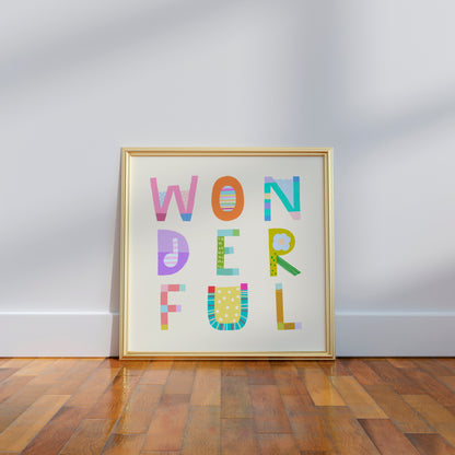 Wonderful Poster (Cream White) – Pick Pop Prints