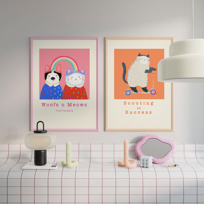 Woofs n Meows - Portrait Poster