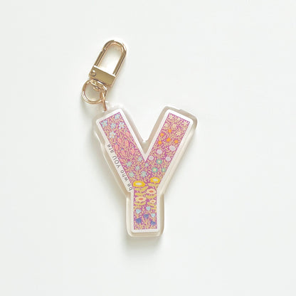 Letter Y Affirmation Keychain – YOU Floral Acrylic Charm