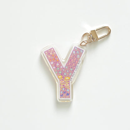 Letter Y Affirmation Keychain – YOU Floral Acrylic Charm