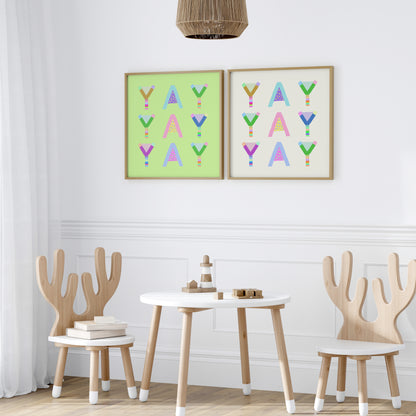 Yay Yay Yay Poster (Light Green) – Pick Pop Prints