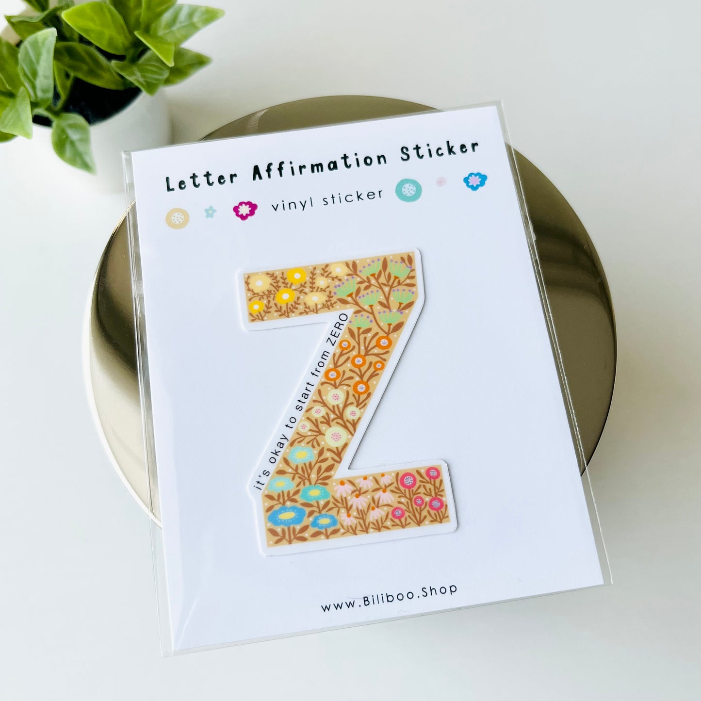 Letter Z Sticker - it's okay to start from ZERO