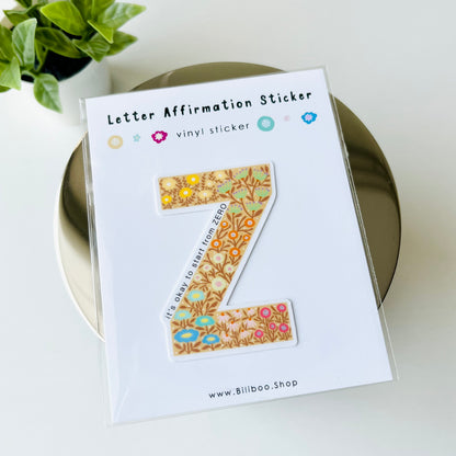 Letter Z Sticker - it's okay to start from ZERO