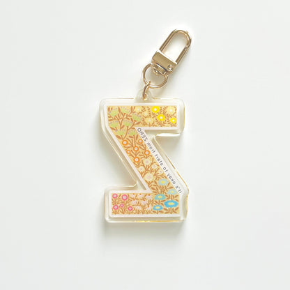 Letter Z Affirmation Keychain – ZERO Floral Acrylic Charm