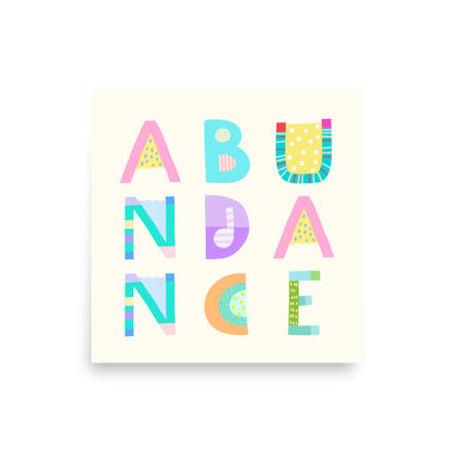 Abundance Poster (Cream White) – Pick Pop Prints