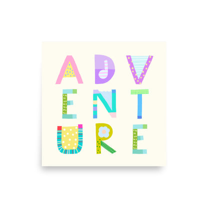 Adventure Poster (Cream White) - Pick Pop Prints