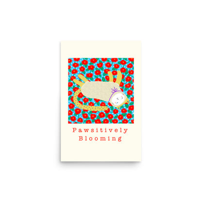 Pawsitively Blooming - Portrait Poster